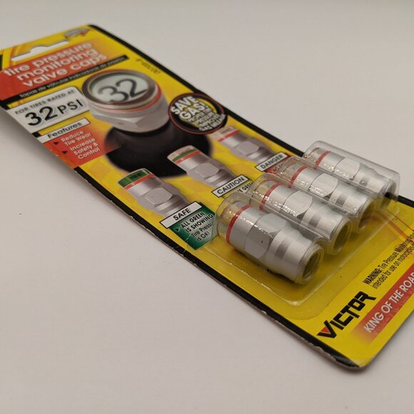 ❌SOLD❌VICTOR / BELL Tire Pressure Monitoring Valve Caps for 32 PSI Tires - Picture 6 of 6